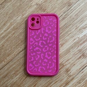 Pink Leopard Print Protective Phone 11 Case